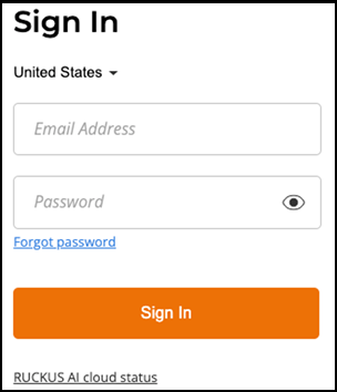 Logging In to RUCKUS AI