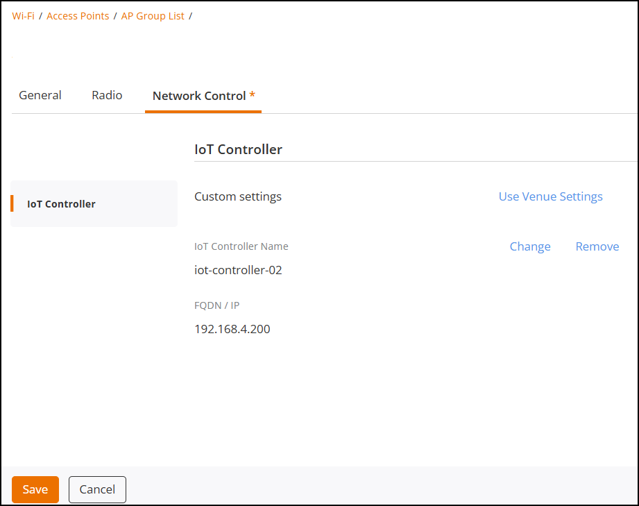 Configuring an AP Group with IoT Settings